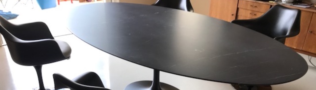 Tulp tafels in marmer voorzien van polyester Coating !